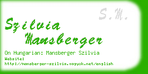 szilvia mansberger business card